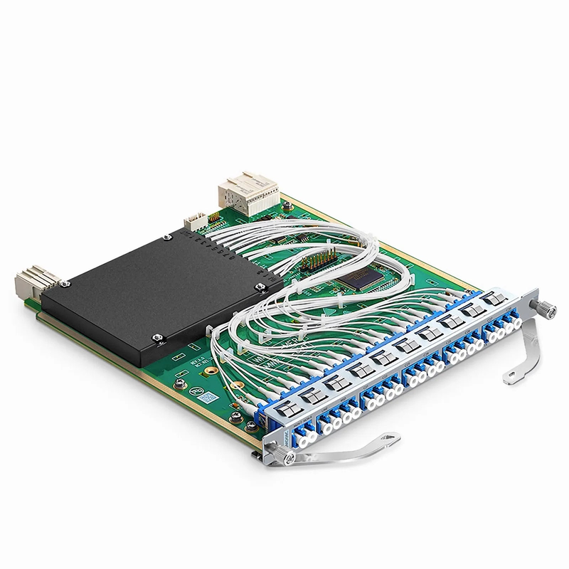 Customized 8 Channels Active DWDM Mux Demux, 100GHz, with Monitor Port and Cascade Port, LC/UPC, Dual Fiber, MS8100 Plug-in Module