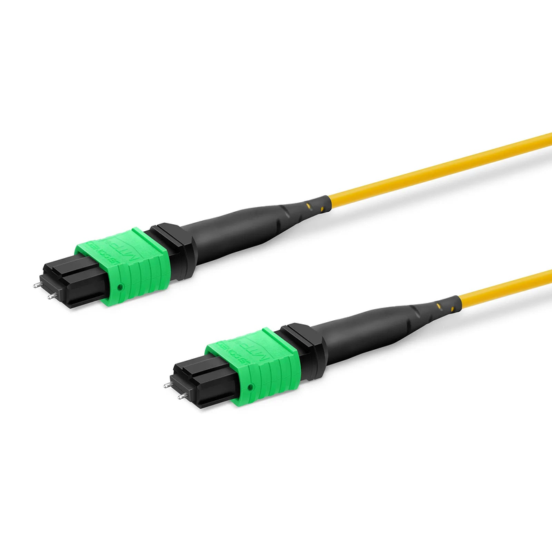 30m (98ft) MTP® Trunk Cable, MTP®-12 APC (Male) to MTP®-12 APC (Male), 48 Fibers, Single Mode (OS2), Plenum (OFNP), 0.35dB Max, Type B, Double Jacket, Yellow