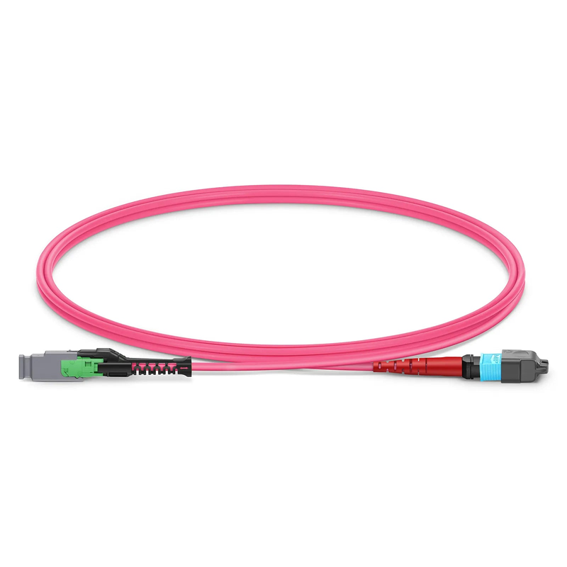 1m (3ft) MMC Jumper, MMC-24 APC (Female) to MTP®-24 UPC (Female), 24 Fibers, Multimode (OM4), Plenum (OFNP), 0.35dB Max, Jumper Polarity, Magent