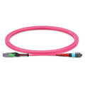 2m (7ft) MMC Jumper, MMC-24 APC (Female) to MTP®-24 UPC (Female), 24 Fibers, Multimode (OM4), Plenum (OFNP), 0.35dB Max, Jumper Polarity, Magenta