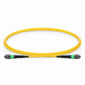 1m (3ft) MTP® Jumper, MTP®-16 APC (Female) to MTP®-16 APC (Female), 16 Fibers, Single Mode (OS2), Dual Rated (OFNR/LSZH), 0.35dB Max, Crossover, Yellow