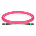 5m (16ft) MTP® Jumper, MTP®-16 APC (Female) to MTP®-16 APC (Female), 16 Fibers, Multimode (OM4), Plenum (OFNP), 0.35dB Max, Crossover, Magenta