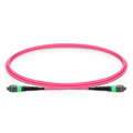 1m (3ft) MTP® Jumper, MTP®-16 APC (Female) to MTP®-16 APC (Female), 16 Fibers, Multimode (OM4), Plenum (OFNP), 0.35dB Max, Crossover, Magenta
