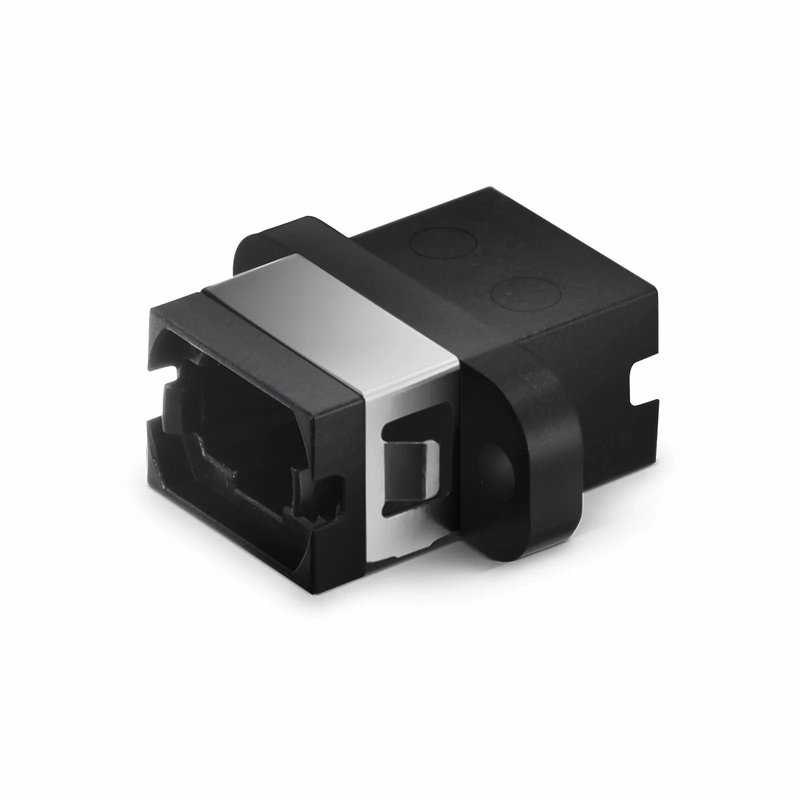 US Conec MTP®/MPO-8/12/24 Black Fiber Optic Adapter/Coupler with Flange, Key Up to Down