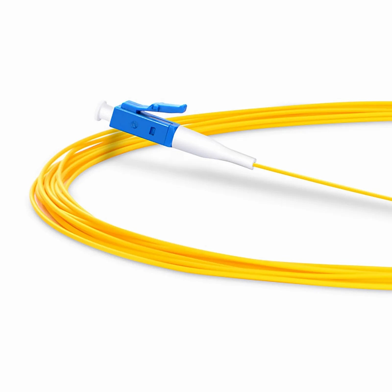 1m (3ft) Fiber Pigtail, LC UPC to Unterminated, Simplex, OS2 Single Mode, PVC (Unrated), 0.9mm, Yellow