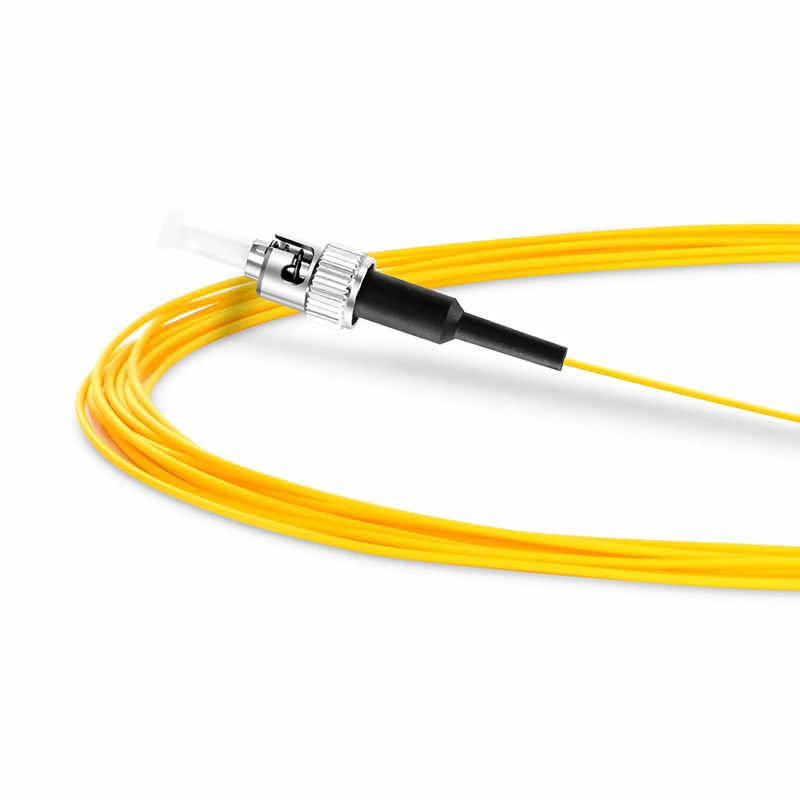 3m (10ft) Fiber Pigtail, ST UPC to Unterminated, Simplex, OS2 Single Mode, PVC (Unrated), 0.9mm, Yellow