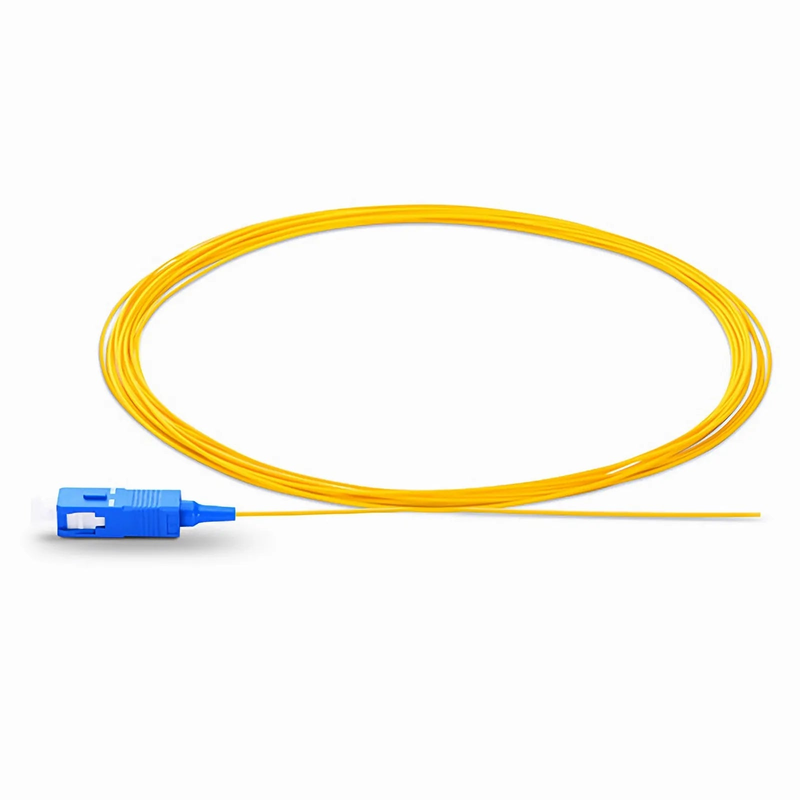 1m (3ft) Fiber Pigtail, SC UPC to Unterminated, Simplex, OS2 Single Mode, PVC (Unrated), 0.9mm, Yellow