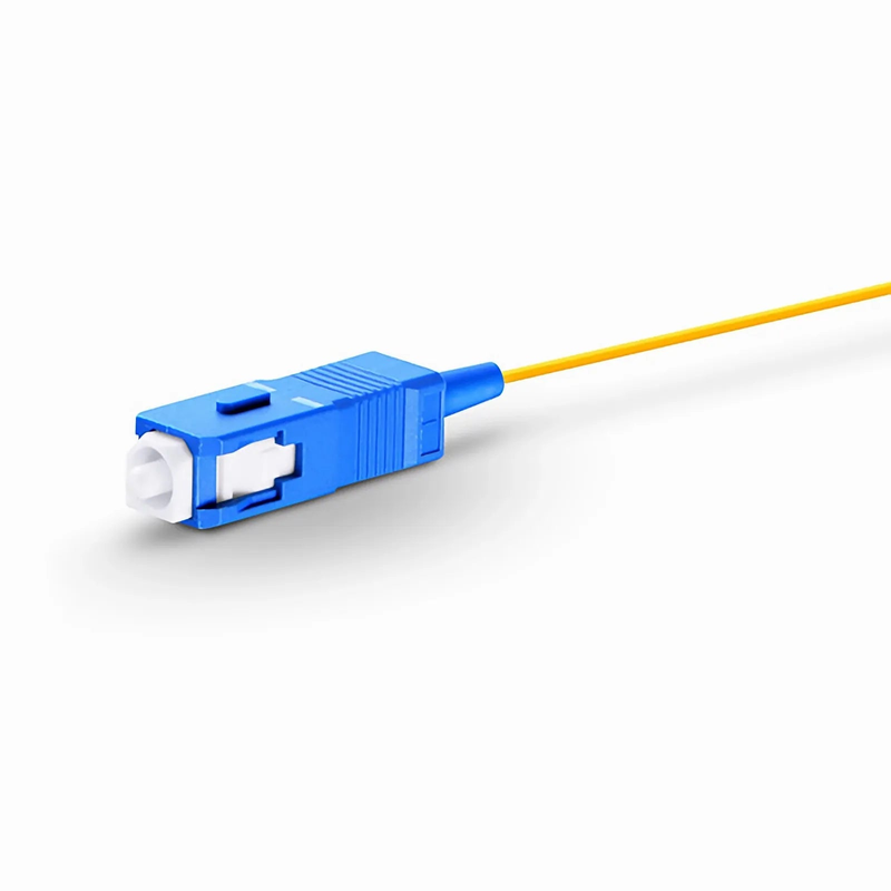 1m (3ft) Fiber Pigtail, SC UPC to Unterminated, Simplex, OS2 Single Mode, PVC (Unrated), 0.9mm, Yellow