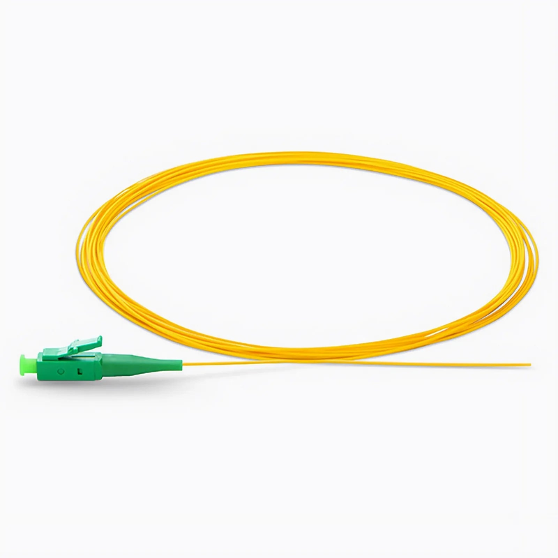 1m (3ft) Fiber Pigtail, LC UPC to Unterminated, Simplex, OM3 Multimode, PVC (Unrated), 0.9mm, Aqua