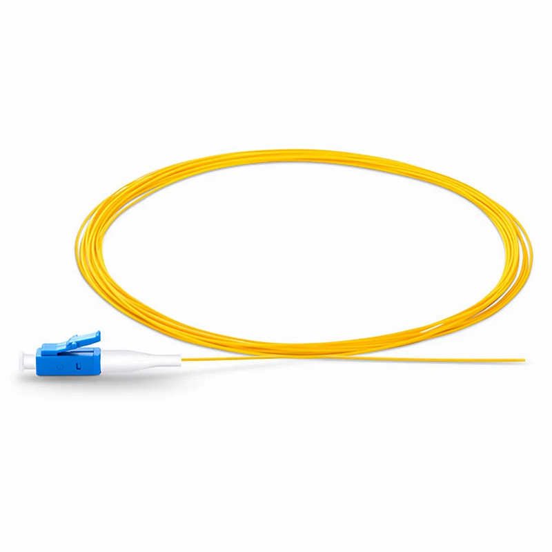 1m (3ft) Fiber Pigtail, LC UPC to Unterminated, Simplex, OS2 Single Mode, PVC (Unrated), 0.9mm, Yellow