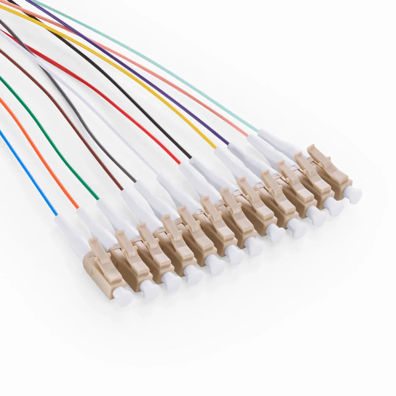 1.5m (5ft) Fiber Pigtail, LC UPC to Unterminated, 12 Fibers, Bunch, OS2 Single Mode, PVC (Unrated), 0.9mm, Yellow