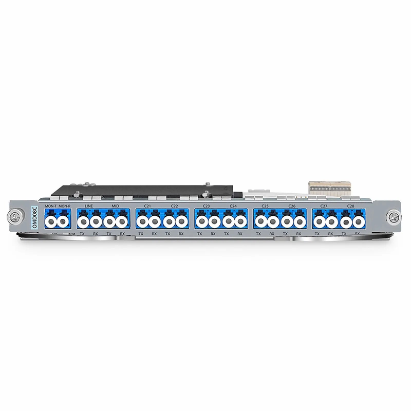 Customized 8 Channels Active DWDM Mux Demux, 100GHz, with Monitor Port and Cascade Port, LC/UPC, Dual Fiber, MS8100 Plug-in Module