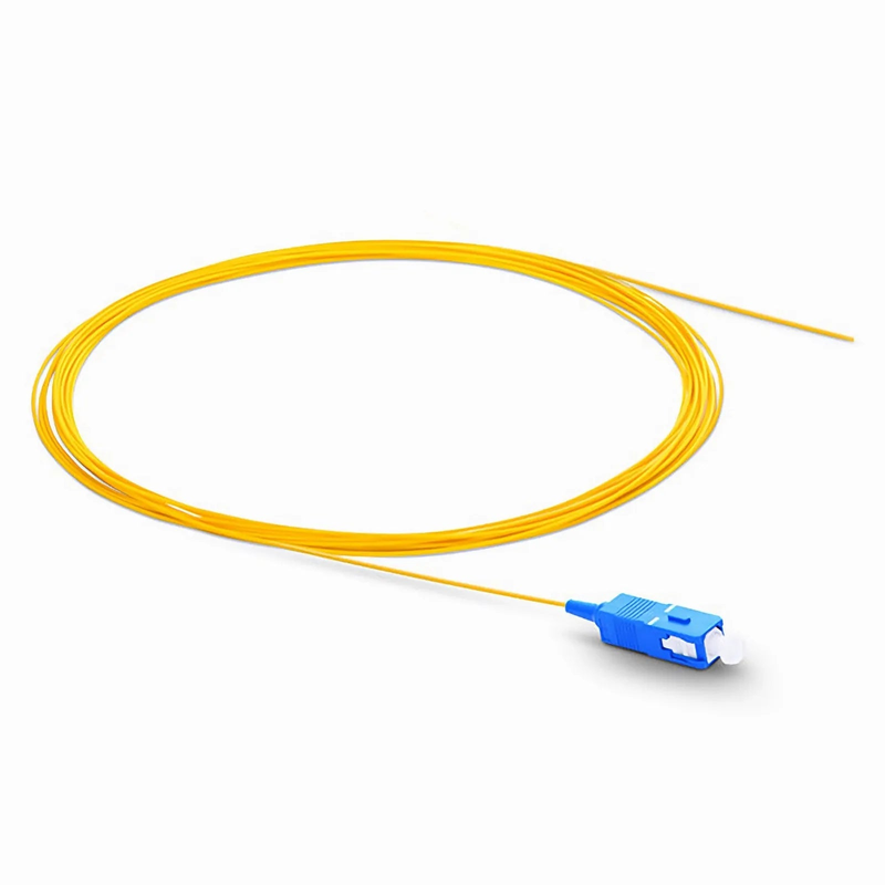 1m (3ft) Fiber Pigtail, SC UPC to Unterminated, Simplex, OS2 Single Mode, PVC (Unrated), 0.9mm, Yellow