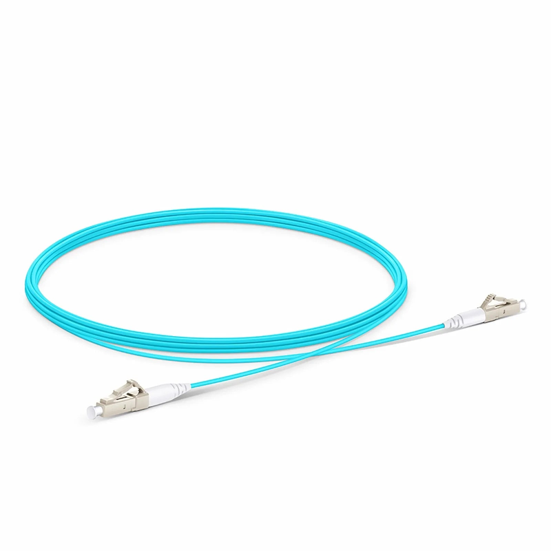 3m (10ft) Fiber Patch Cable, 1 Fiber, LC UPC Simplex to LC UPC Simplex, Multimode (OM4), Riser (OFNR), 1.2mm, Tight-Buffered, Aqua