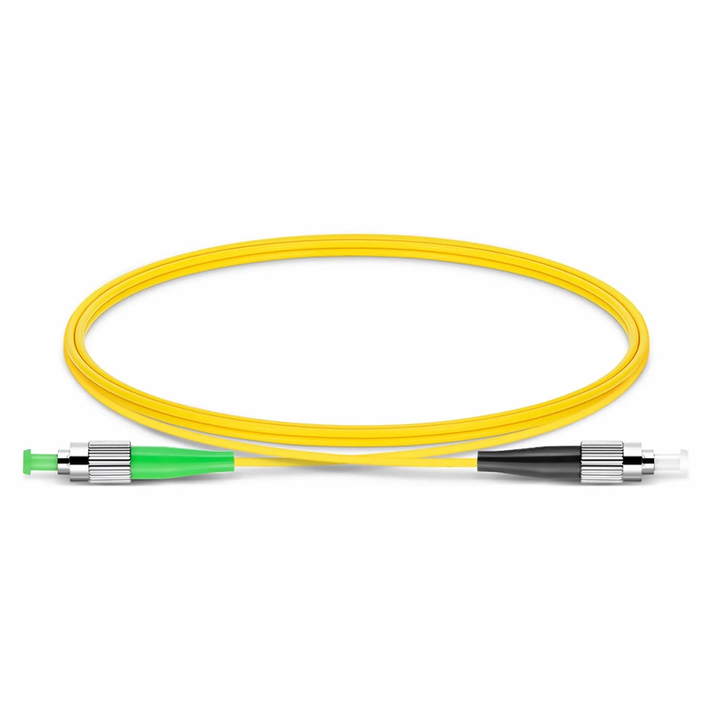 1m (3ft) Fiber Patch Cable, 1 Fiber, FC APC Simplex to FC UPC Simplex, Single Mode (OS2), Riser (OFNR), 2.0mm, Tight-Buffered, Yellow