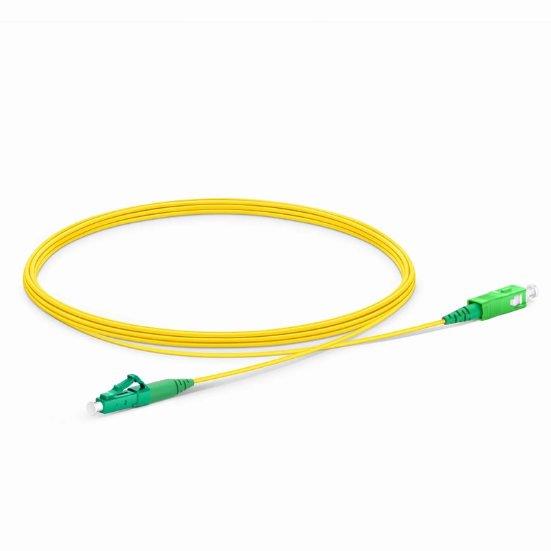 3m (10ft) Fiber Patch Cable, 1 Fiber, LC APC Simplex to SC APC Simplex, Single Mode (OS2), Riser (OFNR), 1.2mm, Tight-Buffered, Yellow
