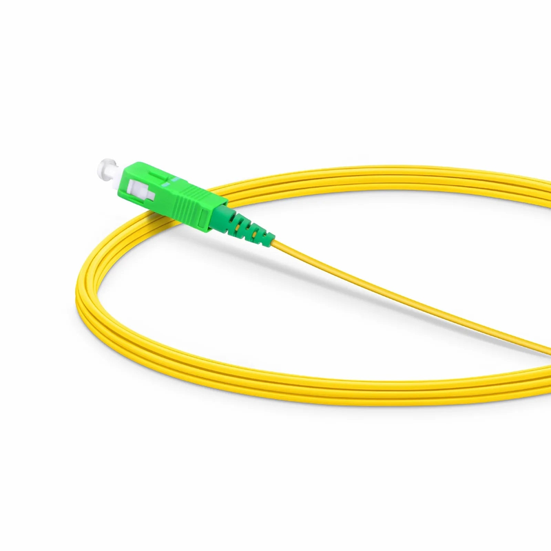 3m (10ft) Fiber Patch Cable, 1 Fiber, LC APC Simplex to SC APC Simplex, Single Mode (OS2), Riser (OFNR), 1.2mm, Tight-Buffered, Yellow