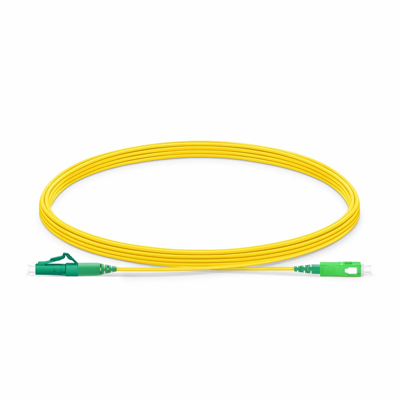 5m (16ft) Fiber Patch Cable, 1 Fiber, LC APC Simplex to SC APC Simplex, Single Mode (OS2), Riser (OFNR), 1.2mm, Tight-Buffered, Yellow