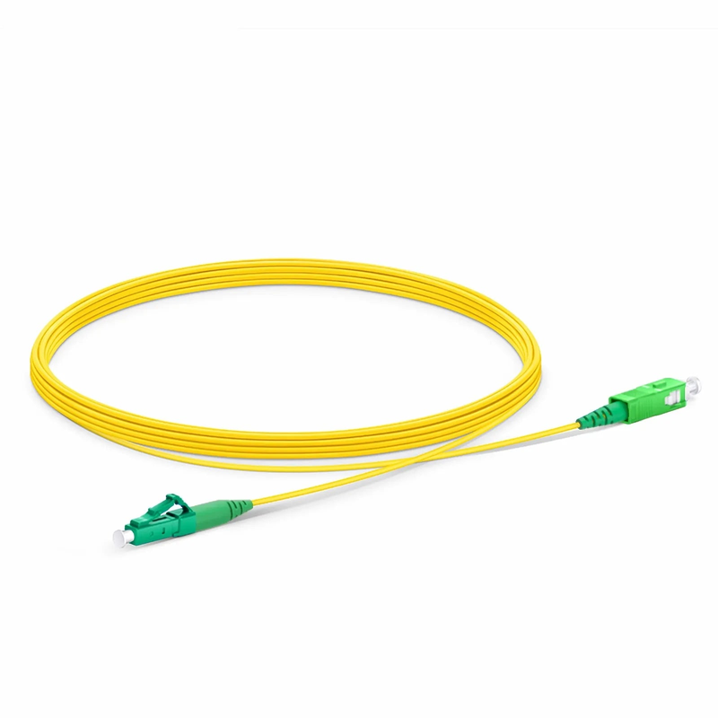 5m (16ft) Fiber Patch Cable, 1 Fiber, LC APC Simplex to SC APC Simplex, Single Mode (OS2), Riser (OFNR), 1.2mm, Tight-Buffered, Yellow