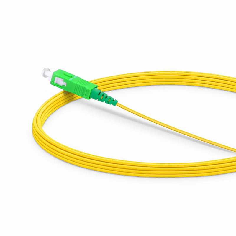 5m (16ft) Fiber Patch Cable, 1 Fiber, LC APC Simplex to SC APC Simplex, Single Mode (OS2), Riser (OFNR), 1.2mm, Tight-Buffered, Yellow