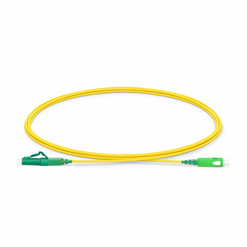 2m (7ft) Fiber Patch Cable, 1 Fiber, LC APC Simplex to SC APC Simplex, Single Mode (OS2), Riser (OFNR), 1.2mm, Tight-Buffered, Yellow