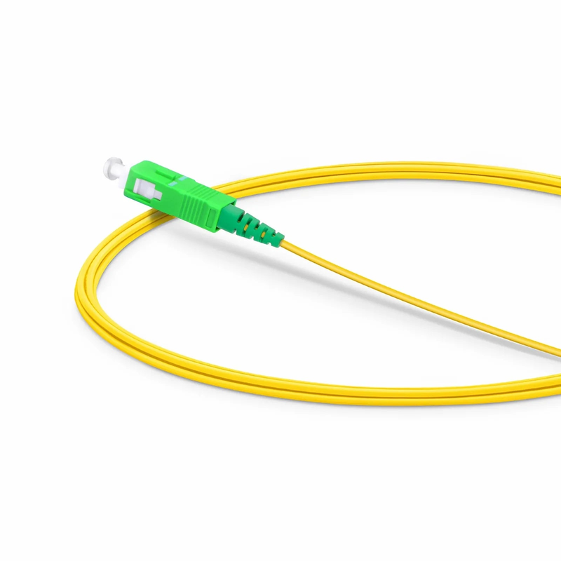 2m (7ft) Fiber Patch Cable, 1 Fiber, LC APC Simplex to SC APC Simplex, Single Mode (OS2), Riser (OFNR), 1.2mm, Tight-Buffered, Yellow