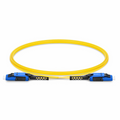 1m (3ft) Fiber Patch Cable, 2 Fibers, LC UPC Duplex to LC UPC Duplex Flat Clip with Push-Pull Boot Uniboot, Single Mode (OS2), Riser (OFNR), 2.0mm, Yellow