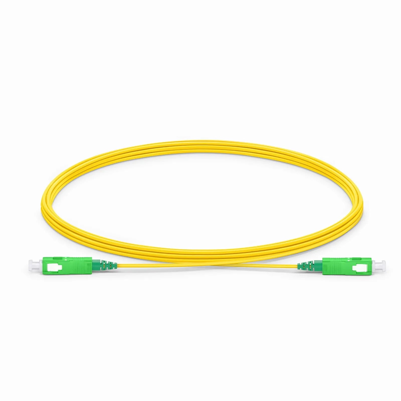 3m (10ft) Fiber Patch Cable, 1 Fiber, SC APC Simplex to SC APC Simplex, Single Mode (OS2), Riser (OFNR), 1.2mm, Tight-Buffered, Yellow