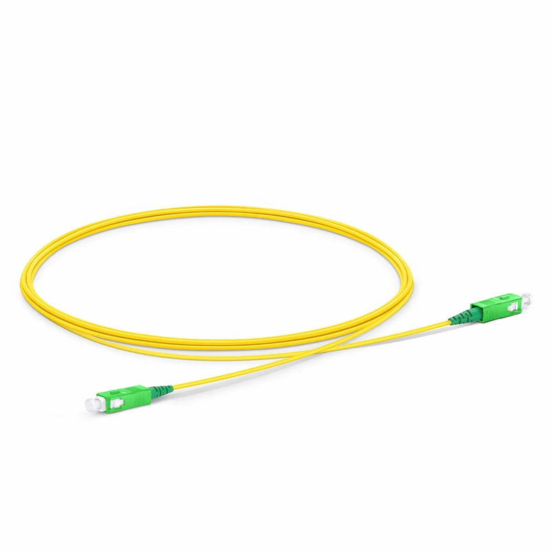2m (7ft) Fiber Patch Cable, 1 Fiber, SC APC Simplex to SC APC Simplex, Single Mode (OS2), Riser (OFNR), 1.2mm, Tight-Buffered, Yellow