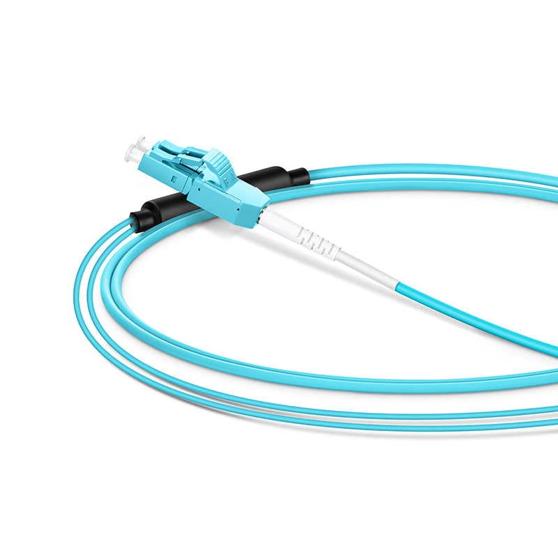 1m (3ft) Fiber Patch Cable, 2 Fibers, LC UPC Duplex Standard Clip Uniboot to SC UPC Duplex, Multimode (OM4), Riser (OFNR), 2.0/0.9mm, Aqua