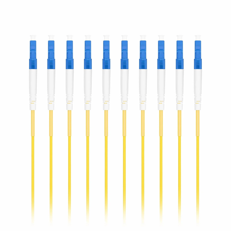 3m (10ft) Fiber Patch Cable, 1 Fiber, LC UPC Simplex to LC UPC Simplex, Single Mode (OS2), Riser (OFNR), 2.0mm, Tight-Buffered, Yellow, 10 Pcs/Pack