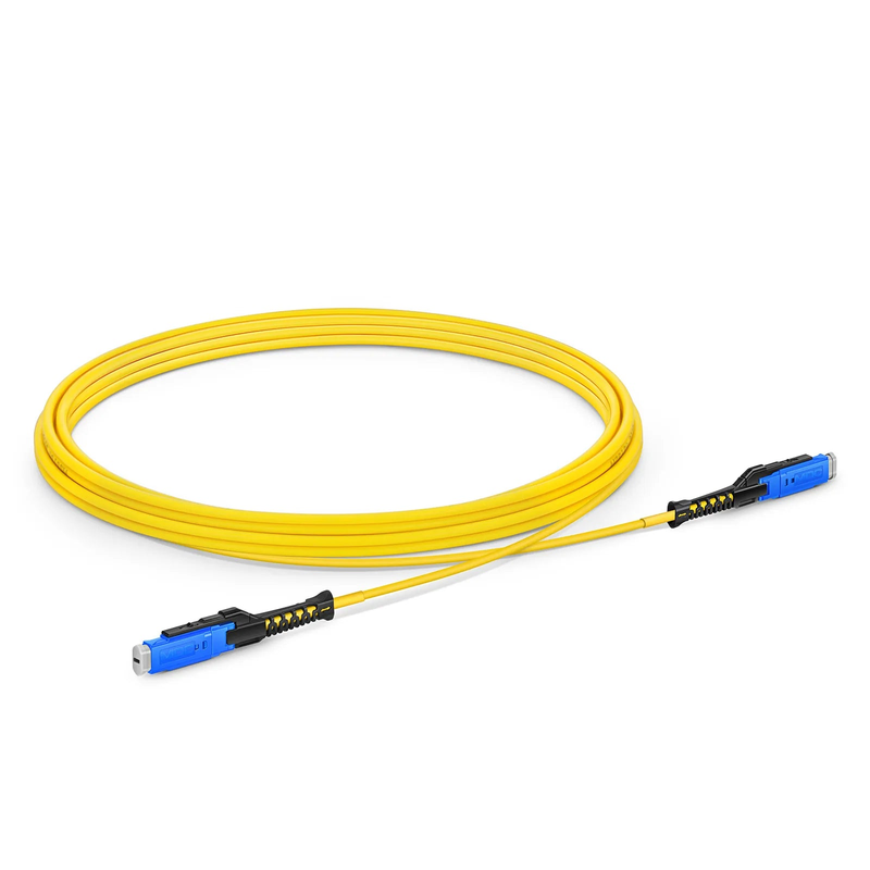 3m (10ft) Fiber Patch Cable, 2 Fibers, MDC UPC Duplex to MDC UPC Duplex Uniboot, Single Mode (OS2), Riser (OFNR), 2.0mm, Yellow, for 100/400/800G Network Connection