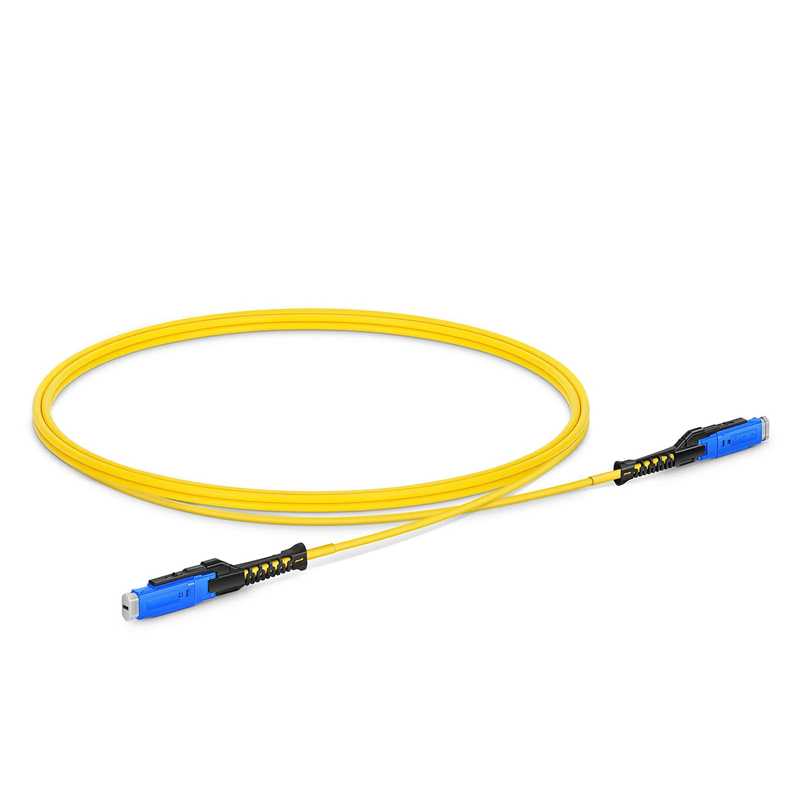 1m (3ft) Fiber Patch Cable, 2 Fibers, MDC UPC Duplex to MDC UPC Duplex Uniboot, Single Mode (OS2), Riser (OFNR), 2.0mm, Yellow, for 100/400/800G Network Connection