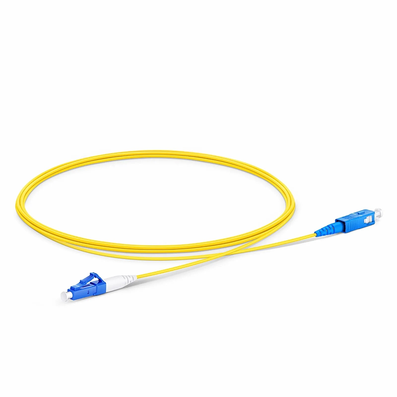 2m (7ft) Fiber Patch Cable, 1 Fiber, LC UPC Simplex to SC UPC Simplex, Single Mode (OS2), Riser (OFNR), 1.2mm, Tight-Buffered, Yellow