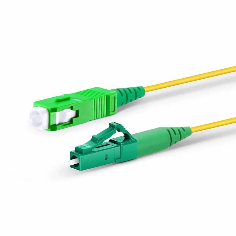 2m (7ft) Fiber Patch Cable, 1 Fiber, LC APC Simplex to SC APC Simplex, Single Mode (OS2), Riser (OFNR), 1.2mm, Tight-Buffered, Yellow
