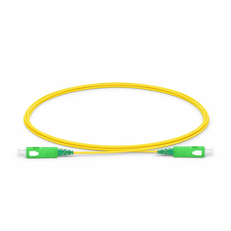2m (7ft) Fiber Patch Cable, 1 Fiber, SC APC Simplex to SC APC Simplex, Single Mode (OS2), Riser (OFNR), 1.2mm, Tight-Buffered, Yellow