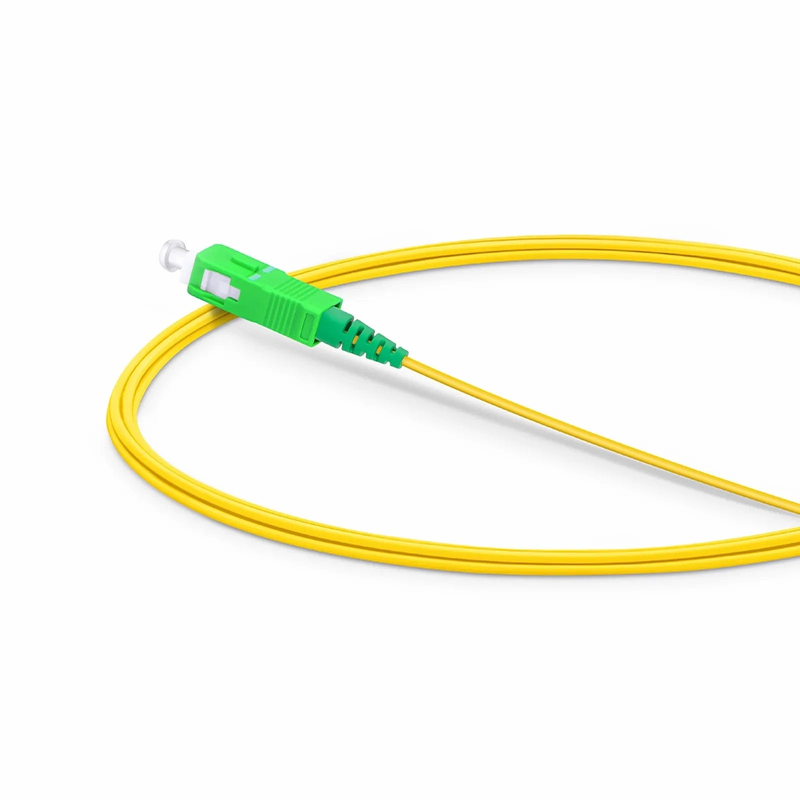 2m (7ft) Fiber Patch Cable, 1 Fiber, SC APC Simplex to SC APC Simplex, Single Mode (OS2), Riser (OFNR), 1.2mm, Tight-Buffered, Yellow