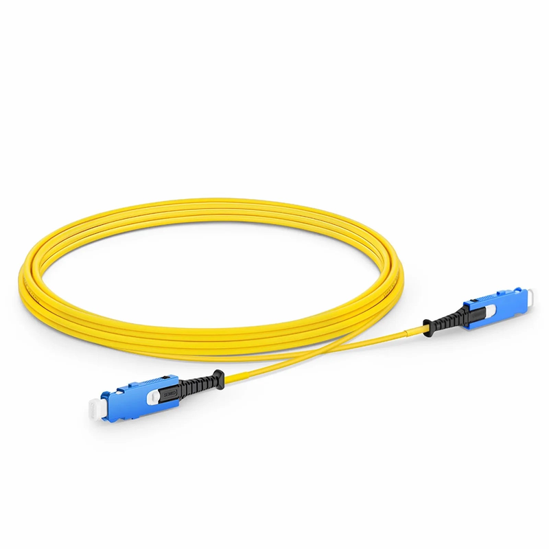 3m (10ft) Fiber Patch Cable, 2 Fibers, SN UPC Duplex to SN UPC Duplex Uniboot, Single Mode (OS2), Riser (OFNR), 1.6mm, Yellow, for 400G Network Connection