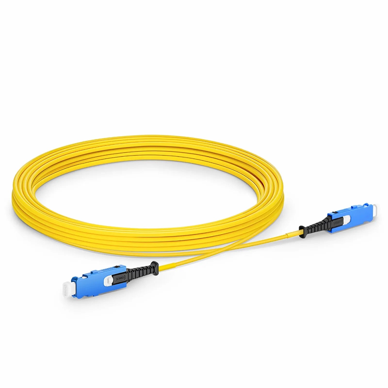 5m (16ft) Fiber Patch Cable, 2 Fibers, SN UPC Duplex to SN UPC Duplex Uniboot, Single Mode (OS2), Riser (OFNR), 1.6mm, Yellow, for 400G Network Connection