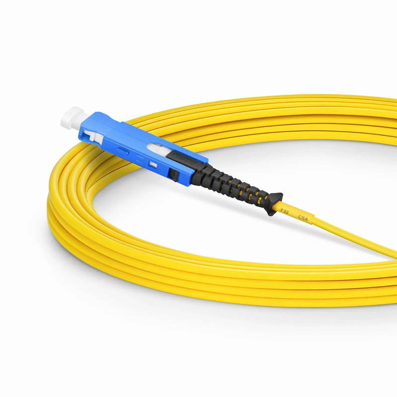 5m (16ft) Fiber Patch Cable, 2 Fibers, SN UPC Duplex to SN UPC Duplex Uniboot, Single Mode (OS2), Riser (OFNR), 1.6mm, Yellow, for 400G Network Connection