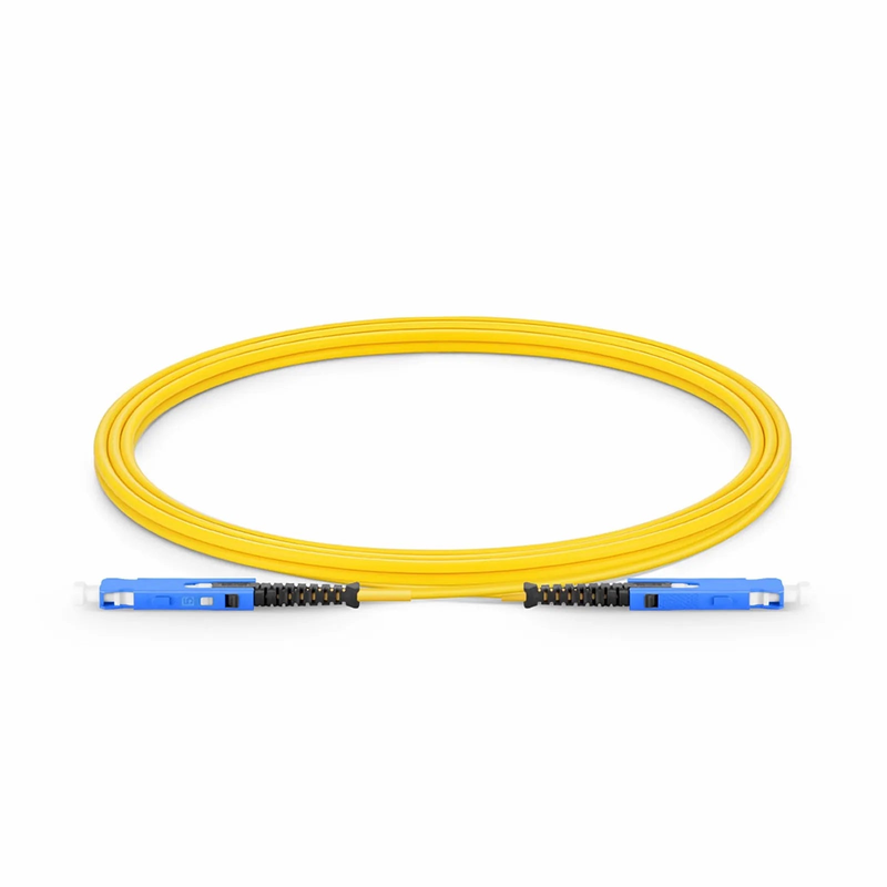 2m (7ft) Fiber Patch Cable, 2 Fibers, SN UPC Duplex to SN UPC Duplex Uniboot, Single Mode (OS2), Riser (OFNR), 1.6mm, Yellow, for 400G Network Connection