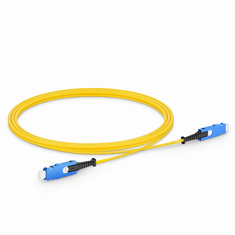2m (7ft) Fiber Patch Cable, 2 Fibers, SN UPC Duplex to SN UPC Duplex Uniboot, Single Mode (OS2), Riser (OFNR), 1.6mm, Yellow, for 400G Network Connection