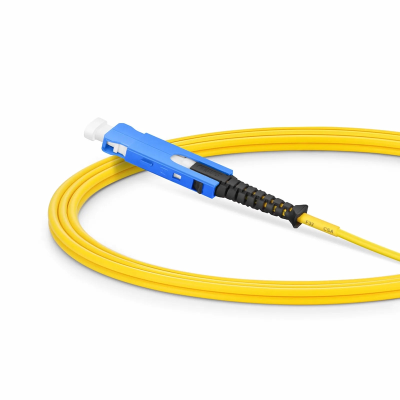 2m (7ft) Fiber Patch Cable, 2 Fibers, SN UPC Duplex to SN UPC Duplex Uniboot, Single Mode (OS2), Riser (OFNR), 1.6mm, Yellow, for 400G Network Connection