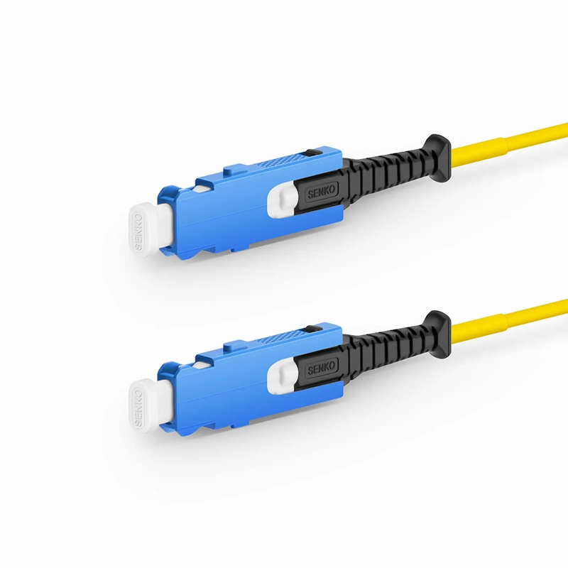 2m (7ft) Fiber Patch Cable, 2 Fibers, SN UPC Duplex to SN UPC Duplex Uniboot, Single Mode (OS2), Riser (OFNR), 1.6mm, Yellow, for 400G Network Connection