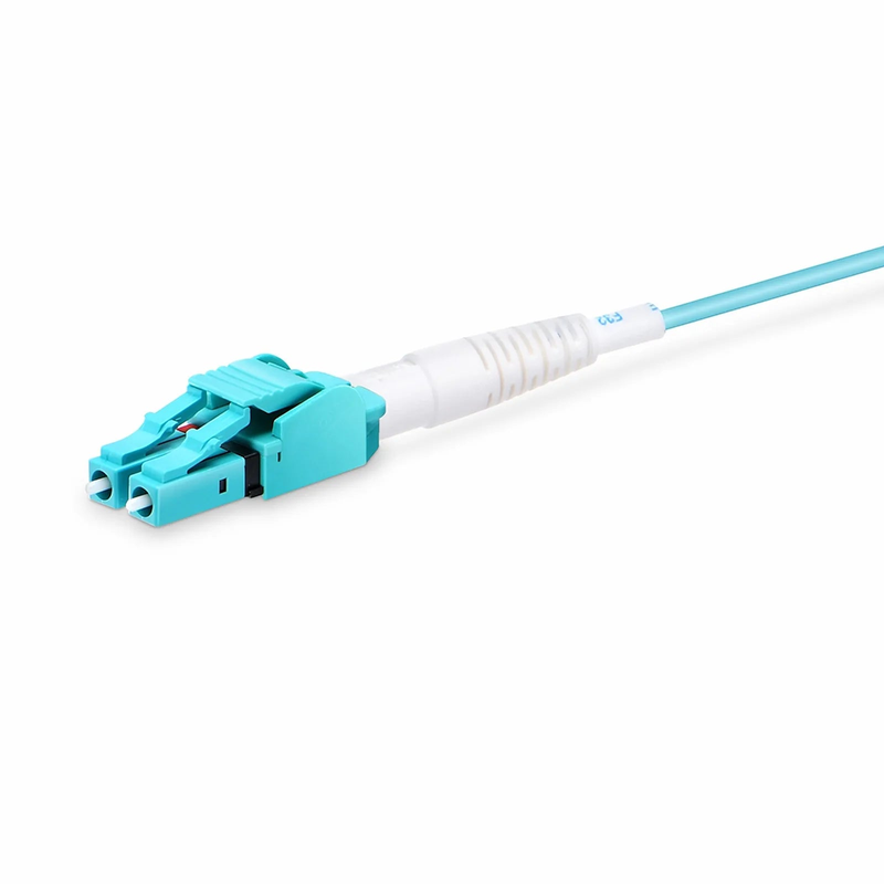1m (3ft) Fiber Patch Cable, 2 Fibers, LC UPC Duplex to LC UPC Duplex Switchable Clip Uniboot, Multimode (OM3), Riser (OFNR), 2.0mm, Aqua