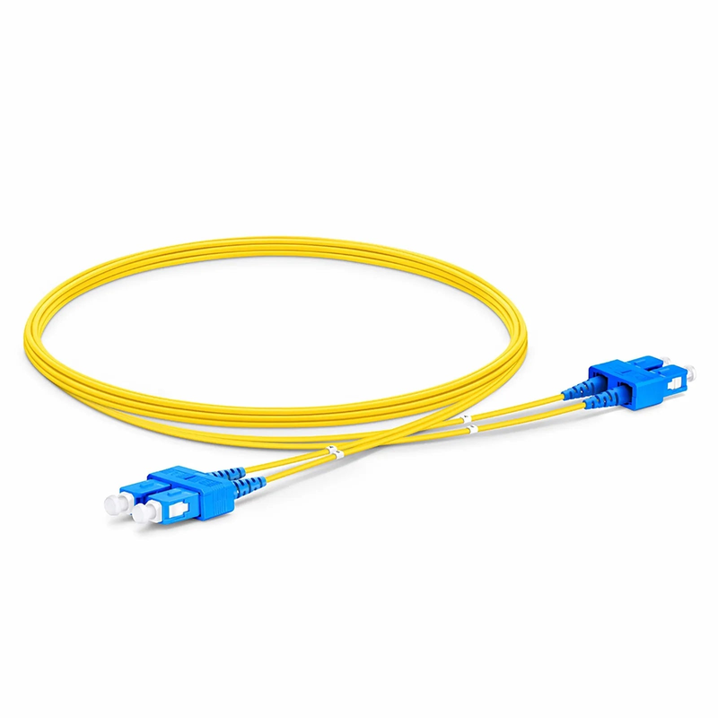 3m (10ft) Fiber Patch Cable, 2 Fibers, SC UPC Duplex to SC UPC Duplex, Single Mode (OS2), Riser (OFNR), 1.2mm, Tight-Buffered, Yellow