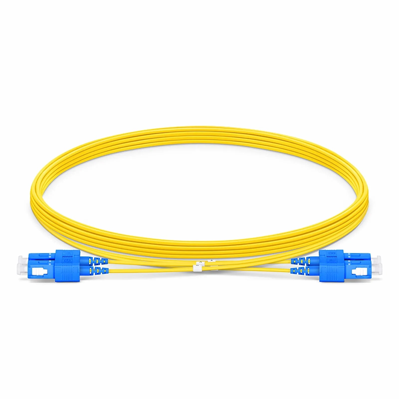 5m (16ft) Fiber Patch Cable, 2 Fibers, SC UPC Duplex to SC UPC Duplex, Single Mode (OS2), Riser (OFNR), 1.2mm, Tight-Buffered, Yellow