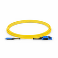 3m (10ft) Fiber Patch Cable, 2 Fibers, MDC UPC Duplex to LC UPC Duplex Flat Clip with Push-Pull Boot Uniboot, Single Mode (OS2), Riser (OFNR), 2.0mm, Yellow