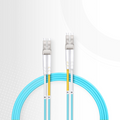 3m (10ft) Fiber Patch Cable, 2 Fibers, LC UPC Duplex to LC UPC Duplex, Multimode (OM3), Riser (OFNR), 2.0mm, Tight-Buffered, Aqua, 10 Pcs/Pack