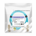 1m (3ft) Fiber Patch Cable, 2 Fibers, LC UPC Duplex to LC UPC Duplex, Multimode (OM3), Riser (OFNR), 2.0mm, Tight-Buffered, Aqua, 10 Pcs/Pack